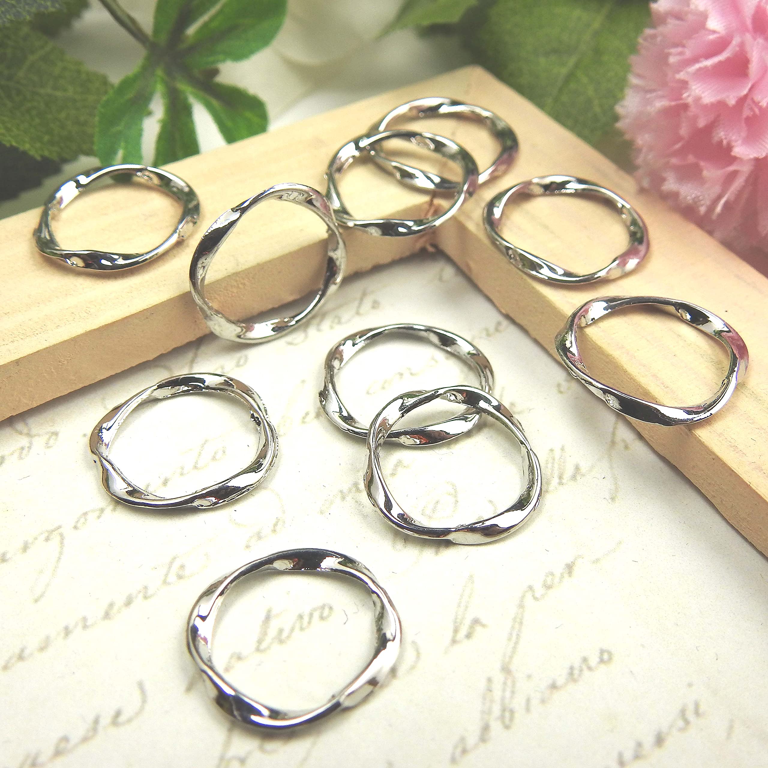 パーツ haru Amazon | HARU雑貨 ひねり変形リングパーツ 16mm 10個セット